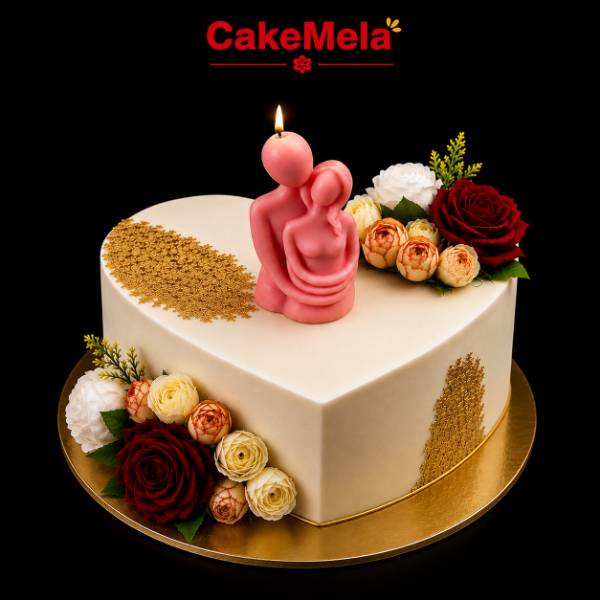 Golden Aroma Heart Cake | 2 Pound ✨